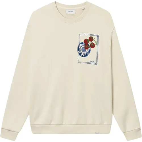 Cotton Crewneck Sweatshirt with Screen Print , male, Sizes: L, S - Les Deux - Modalova