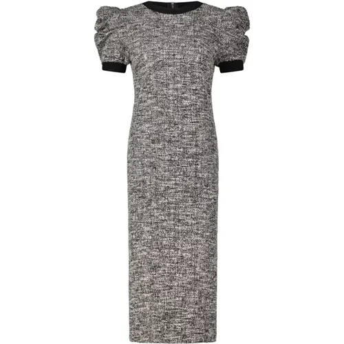 Elegantes Tweed-Kleid mit Puffärmeln , Damen, Größe: 4XS - Max Mara - Modalova