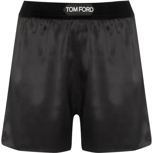 Silk Logo Waistband Shorts , female, Sizes: ONE SIZE - Tom Ford - Modalova