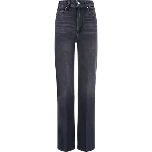 Schwarze Distress Gerades Jeans , Damen, Größe: W24 - Paige - Modalova