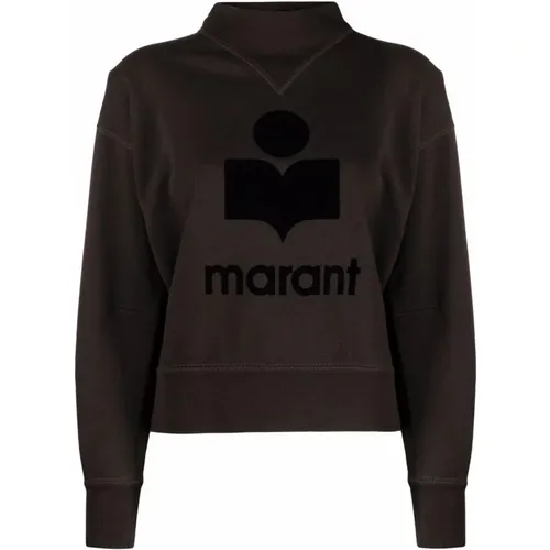 Verwaschener Schwarzer Logo Print Sweatshirt , Damen, Größe: XS - Isabel Marant Étoile - Modalova