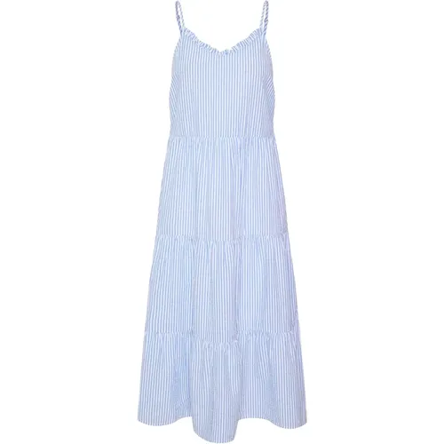 Blaues Maxi Strap Kleid , Damen, Größe: M - Saint Tropez - Modalova