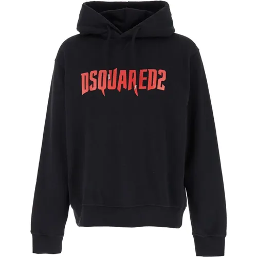 Hooded Sweatshirt Ribbed Hem , male, Sizes: 2XL, L, XL - Dsquared2 - Modalova