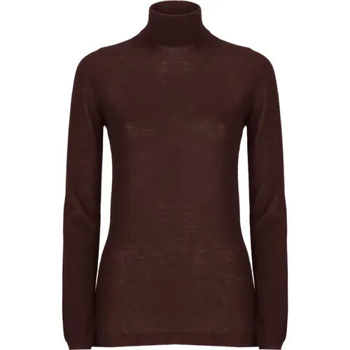 Bordeaux Cashmere Silk High Neck Sweater , Damen, Größe: L - Fabiana Filippi - Modalova