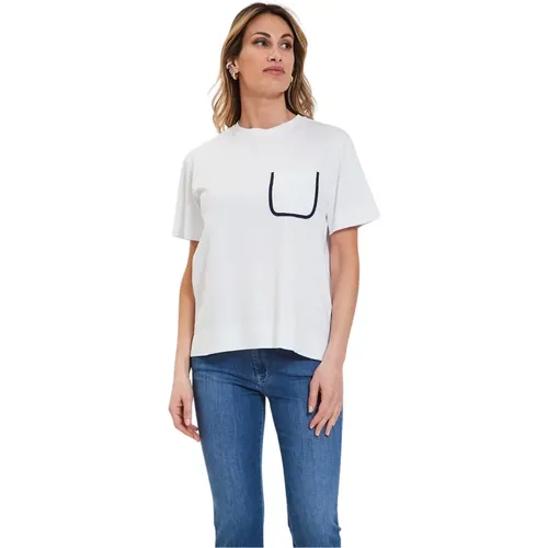 Crew Neck T-Shirt with Pocket , female, Sizes: XL, 2XL - Gran Sasso - Modalova