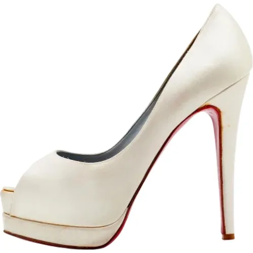 Pre-owned Satin heels , female, Sizes: 4 1/2 UK - Christian Louboutin Pre-owned - Modalova