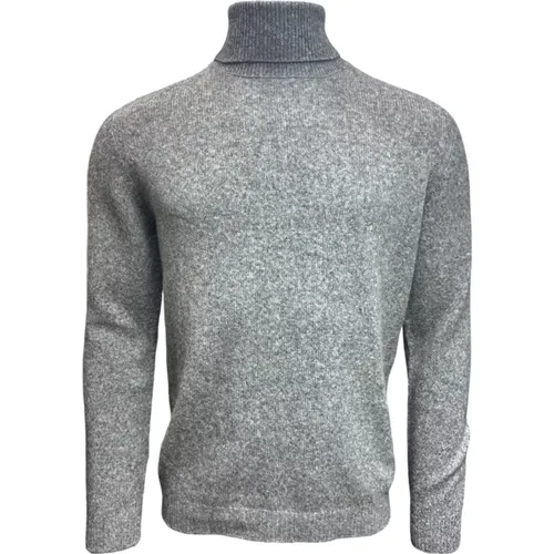 Merino Baby-Kamel Rollkragen Pullover Grau , Herren, Größe: M - Roberto Collina - Modalova