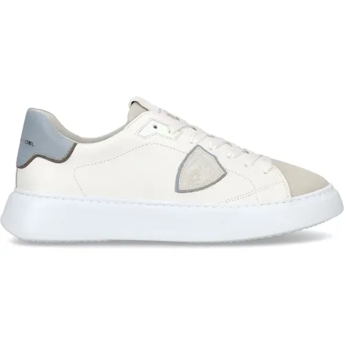 Temple Herren Leder Sneakers Hellblau , Herren, Größe: 40 EU - Philippe Model - Modalova