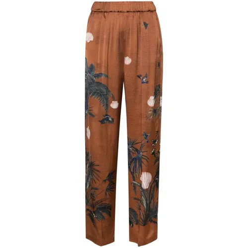 Graphic Print Trousers , female, Sizes: L - Forte Forte - Modalova