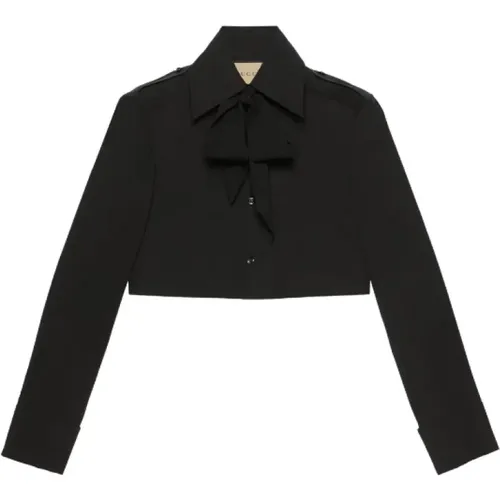 Cotton poplin shirt Site-40 , female, Sizes: XS - Gucci - Modalova