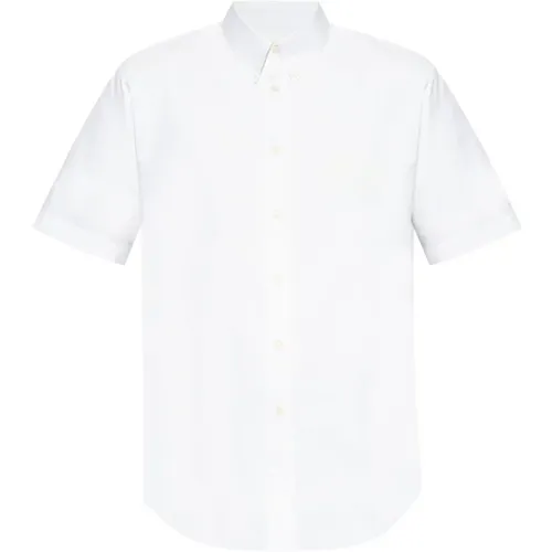 Weißes Button-Down Hemd Kurze Ärmel , Herren, Größe: L - Givenchy - Modalova