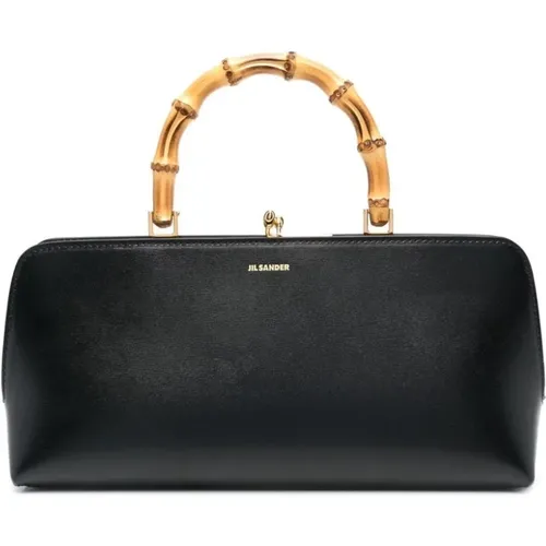 Schwarze Handtasche mit Bambusgriff - Jil Sander - Modalova