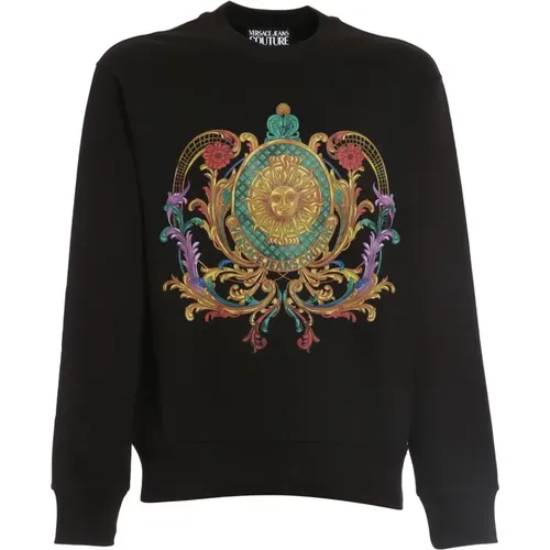 Sweatshirt mit Blumen Barock Print , Herren, Größe: 2XL - Versace Jeans Couture - Modalova