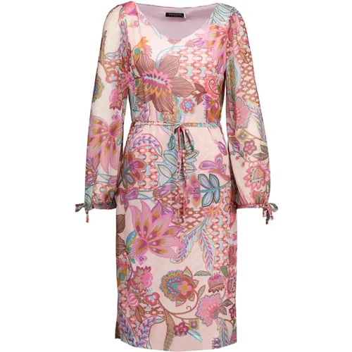 Blumendruck Midi Kleid in Rosa , Damen, Größe: XL - Ana Alcazar - Modalova