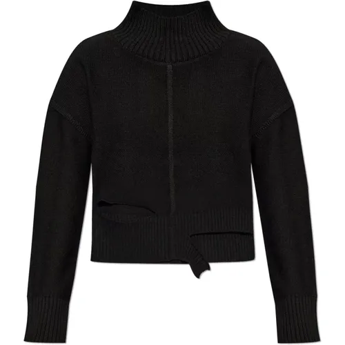 Kurzer Rollkragenpullover mit Schlitzen , Damen, Größe: M - MM6 Maison Margiela - Modalova