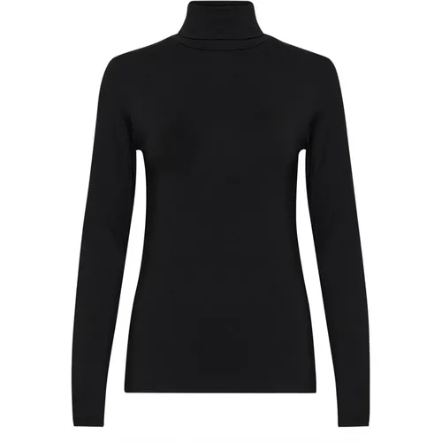 Schwarze Rollkragenbluse Weiche Qualität , Damen, Größe: L - My Essential Wardrobe - Modalova