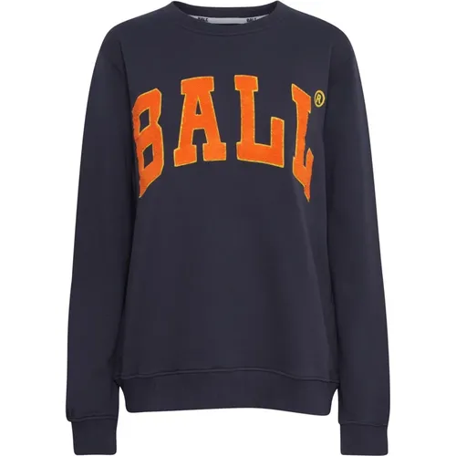 Midnight Sweatshirt mit Besticktem Logo , Damen, Größe: L - Ball - Modalova