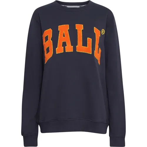 Midnight Sweatshirt mit Besticktem Logo , Damen, Größe: S - Ball - Modalova