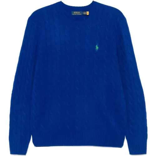 Blaue Woll-Kaschmir-Sweatshirt Aw24 , Herren, Größe: L - Polo Ralph Lauren - Modalova