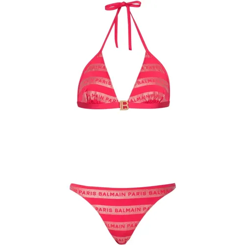 Paris Triangel-Bikini , Damen, Größe: XS - Balmain - Modalova