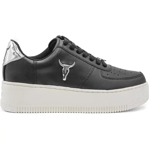 Schwarze Leder Damen Sneakers mit Logo - Größe 39 , Damen, Größe: 36 EU - Windsor Smith - Modalova