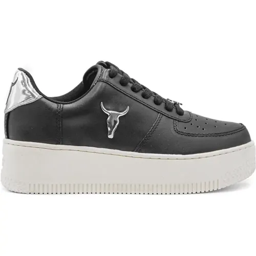 Schwarze Leder Damen Sneakers mit Logo - Größe 39 , Damen, Größe: 40 EU - Windsor Smith - Modalova