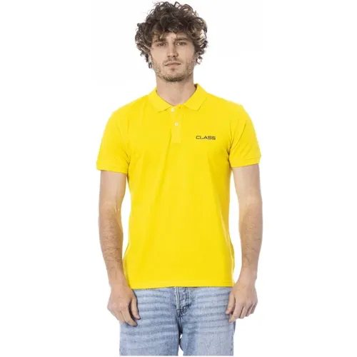 Gelbes Baumwoll-Poloshirt mit Logo , Herren, Größe: M - Cavalli Class - Modalova