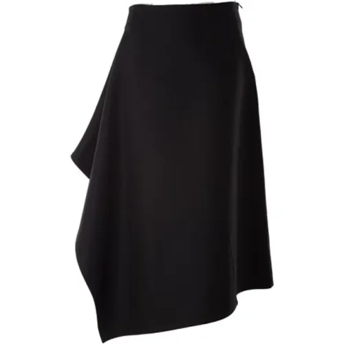 Double Canvas Cotton Skirt with Asymmetric Hem , female, Sizes: M - Bottega Veneta - Modalova