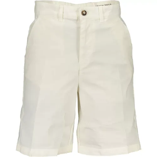 Weiße Bermuda Shorts Regular Fit Logo , Herren, Größe: W31 - North Sails - Modalova