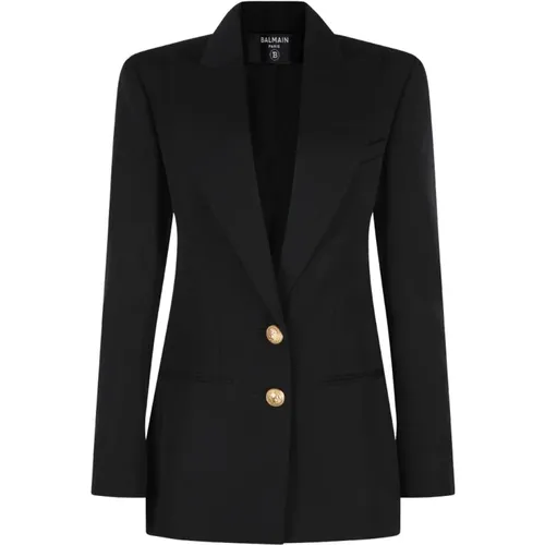 Viscose Blazer Jacket , female, Sizes: S - Balmain - Modalova