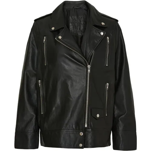 Biker Leather Jacket , female, Sizes: XS, M, L, 2XL, 3XL, S - Notyz - Modalova