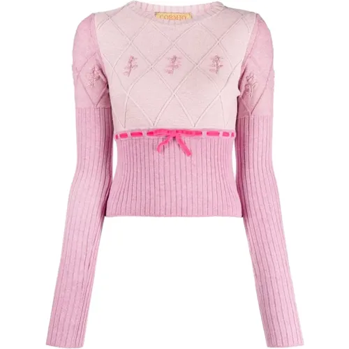 Light Floral Sweater , female, Sizes: 2XS - Cormio - Modalova