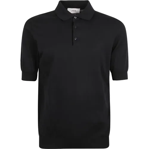 Blaues Poloshirt Feinstrick Bestickt , Herren, Größe: L - Lardini - Modalova