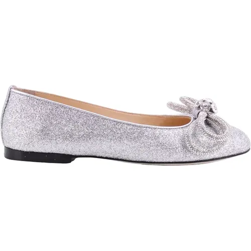 Womens Shoes Ballerinas Silver Aw23 , female, Sizes: 6 UK - Mach & Mach - Modalova