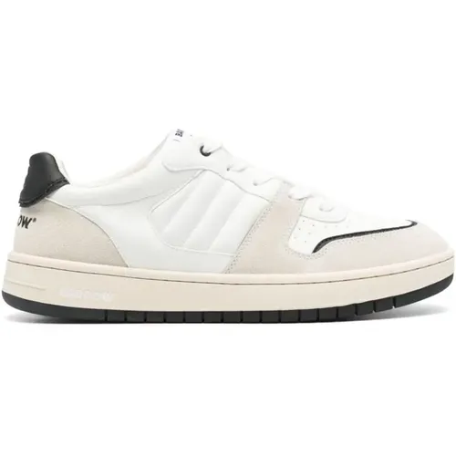 White Suede Sneaker with Logo Patch , male, Sizes: 9 UK, 6 UK, 8 UK, 10 UK - Barrow - Modalova