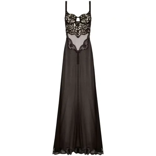 Schwarzes Kleid mit Blumen-Spitze - Dolce & Gabbana - Modalova