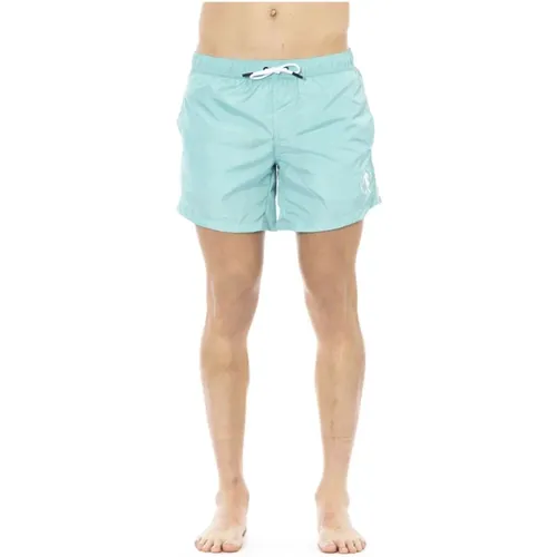 Blaue Badeshorts mit Frontprint , Herren, Größe: M - Bikkembergs - Modalova