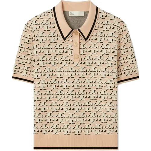 Jacquard Polo Shirt , Damen, Größe: M - TORY BURCH - Modalova