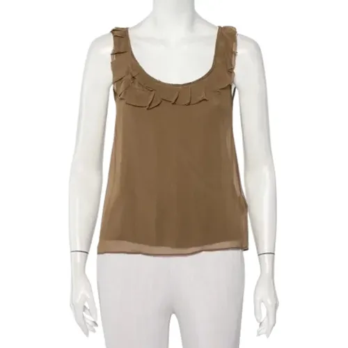 Pre-owned Silk tops , female, Sizes: 2XS - Burberry Vintage - Modalova