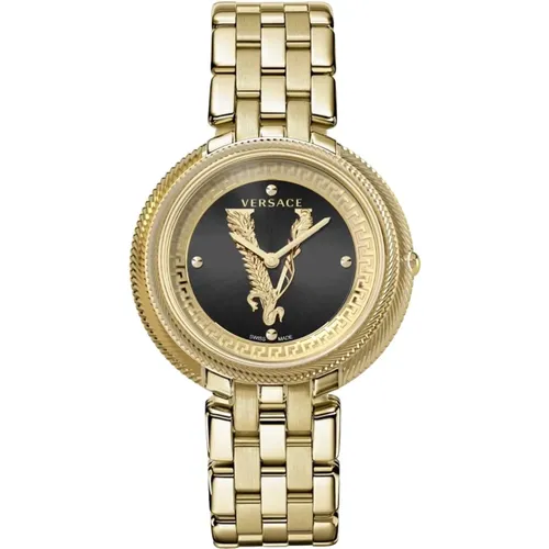 Thea Stainless Steel Gold Watch , female, Sizes: ONE SIZE - Versace - Modalova