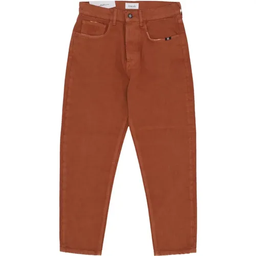 Dunkle Beige Slim Fit Jeans , Herren, Größe: W36 - Amish - Modalova