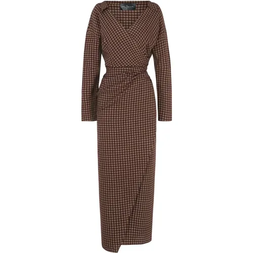 Checkered Wrap Dress , female, Sizes: M, XL, L - Cortana - Modalova