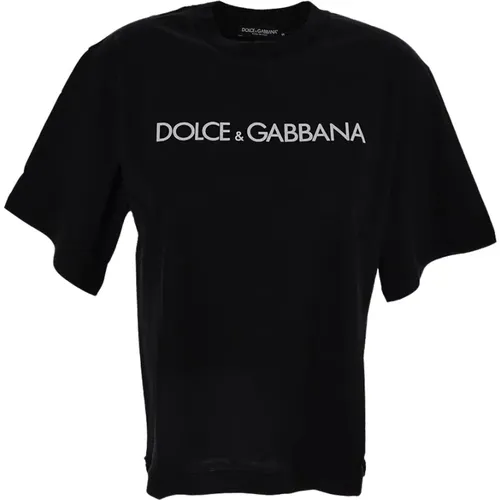 Baumwoll T-Shirt , Damen, Größe: XS - Dolce & Gabbana - Modalova