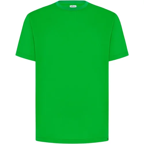 Grünes Baumwoll-T-Shirt Milano Stil , Herren, Größe: XL - Kiton - Modalova