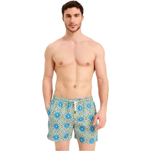 Mediterranean Linen Swim Shorts , male, Sizes: 2XL, M, XL, L - Peninsula - Modalova