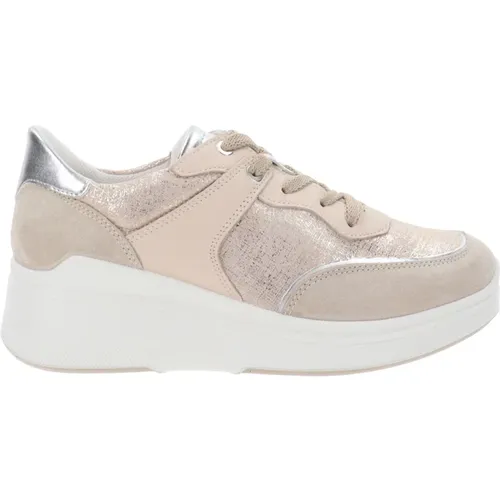 Leather and Fabric Sneakers , female, Sizes: 6 UK, 7 UK, 5 UK - IGI&Co - Modalova