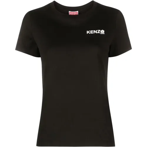 Schwarze Logo Print T-shirts und Polos , Damen, Größe: L - Kenzo - Modalova