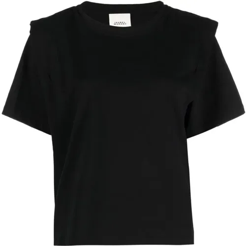 Schwarzes Zelitos T-Shirt mit Gepolsterten Schultern , Damen, Größe: XS - Isabel Marant Étoile - Modalova
