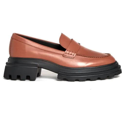 Leather Moccasin Loafer for Women , female, Sizes: 4 1/2 UK, 6 UK, 5 UK, 3 UK, 7 UK, 5 1/2 UK, 4 UK, 3 1/2 UK - Hogan - Modalova