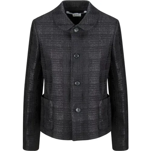 Tweed Shirt Jacket with Lurex Finishes , female, Sizes: S - Comme des Garçons - Modalova
